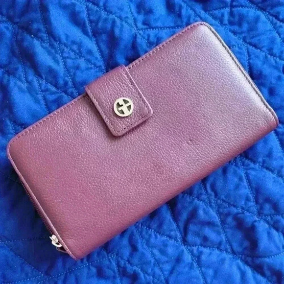 Giani Bernini Softy pebbled Leather Organizational all in one Wallet burgundy - Picture 2 of 10